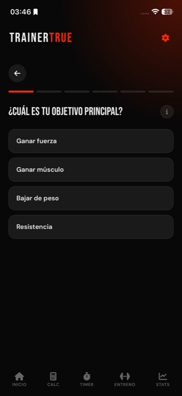 TrainerTrue — Encuesta de objetivo