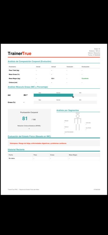 TrainerTrue — Reporte PDF